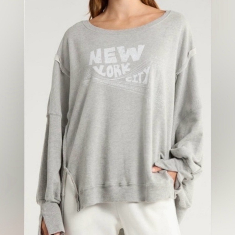 Free People Gray New York City Sweatshirt Size small.